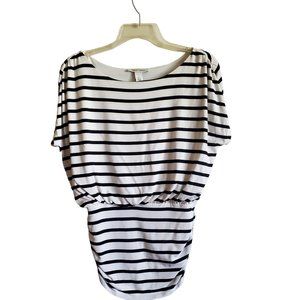 White House Black Markert Black and Striped Blouse Small
